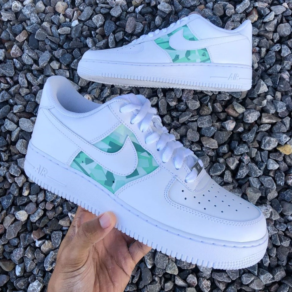 Green Doodle Custom Sneakers Air Force 1