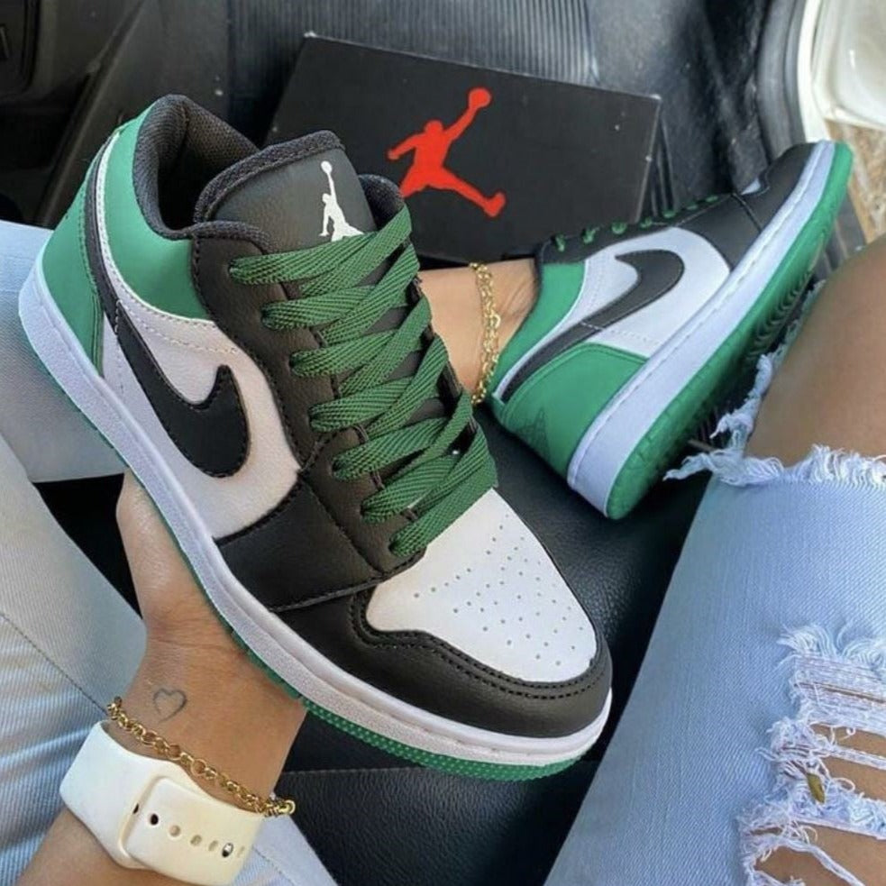 Dark Green Custom Sneakers Air Jordan 1 Low