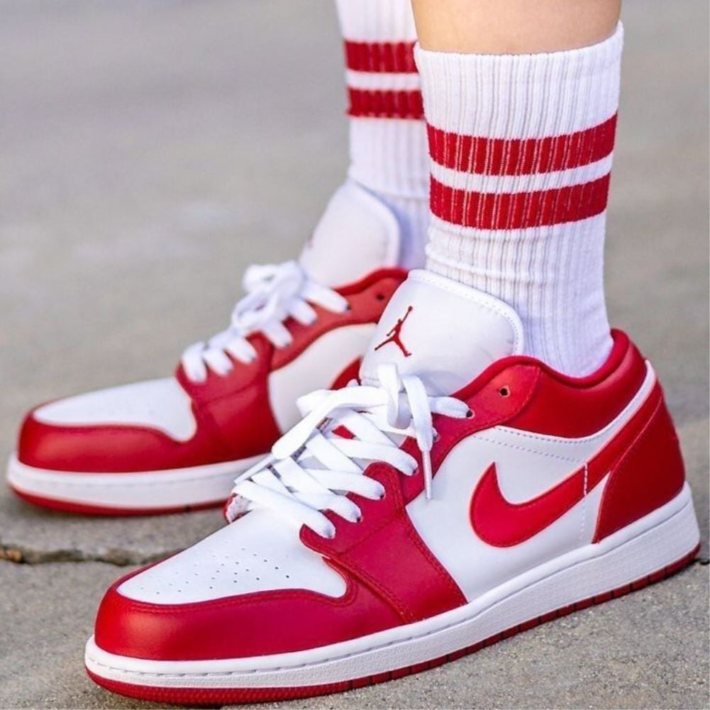 Red Custom Sneakers Air Jordan 1 Low