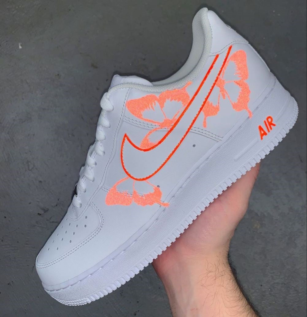 Orange Butterfly Custom Sneakers Air Force 1