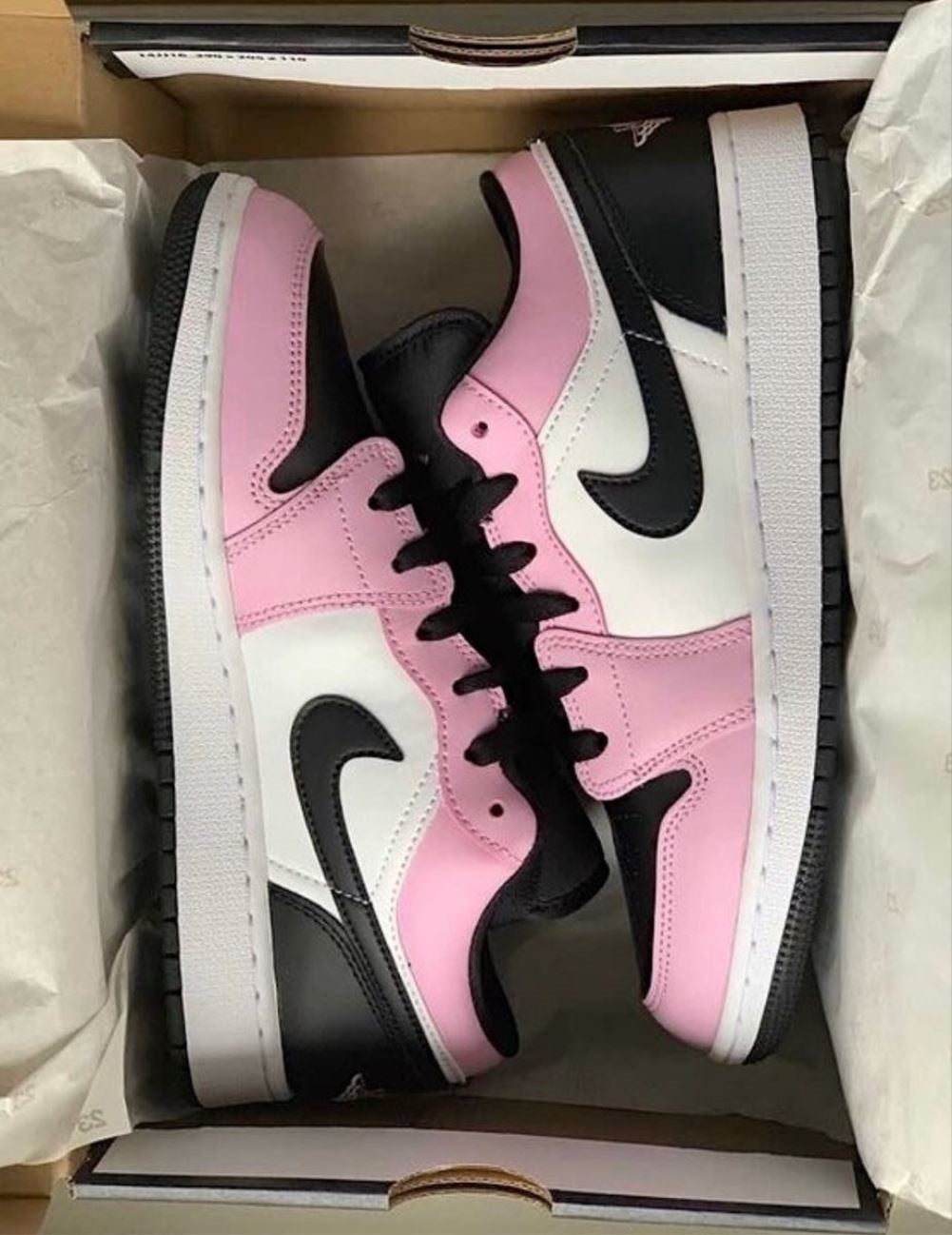 Pink Black Custom Sneakers Air Jordan 1 Low