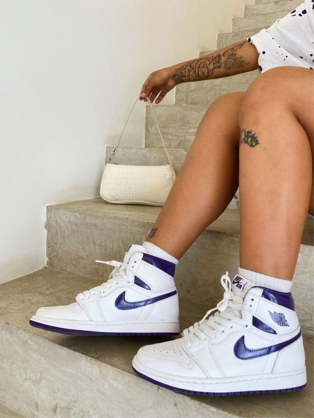 Court Purple Sneakers Custom Air Jordan 1