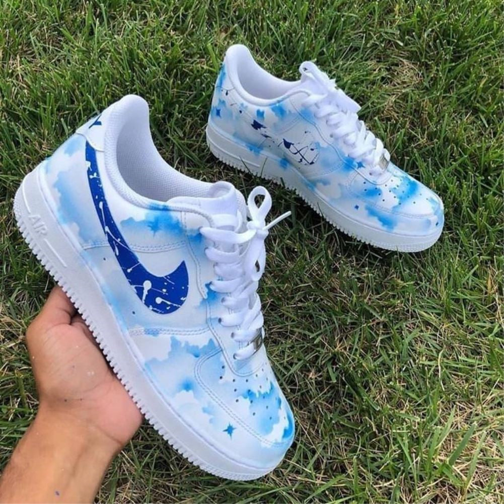 Blue Splash Custom Sneakers Air Force 1