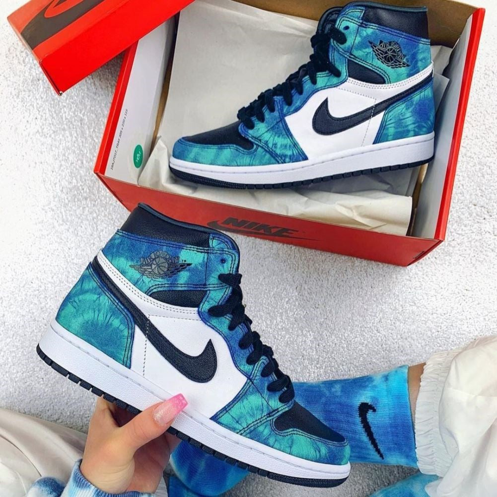 Colorful Blue Custom Sneakers Air Jordan 1