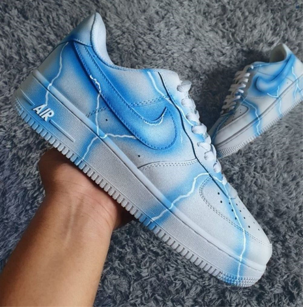 Blue Lightning Custom Sneakers Air Force 1