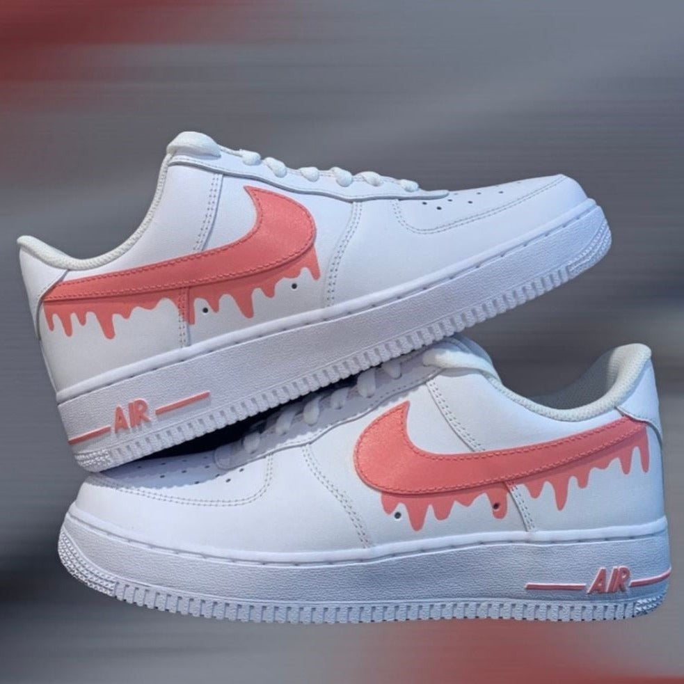 Pink Dripping Custom Sneakers Air Force 1