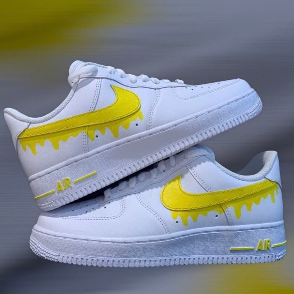 Yellow Dripping Custom Sneakers Air Force 1