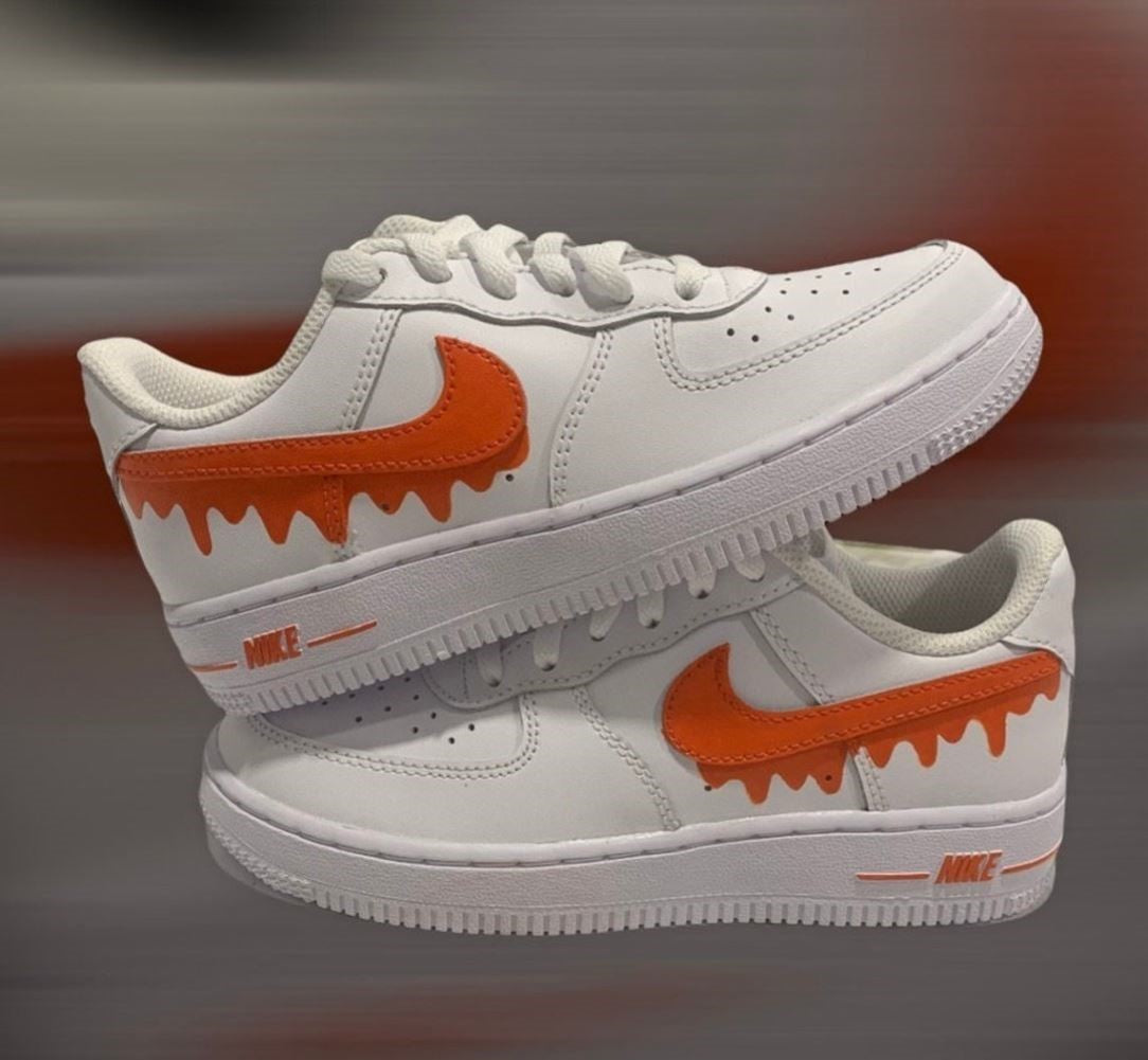 Orange Dripping Custom Sneakers Air Force 1