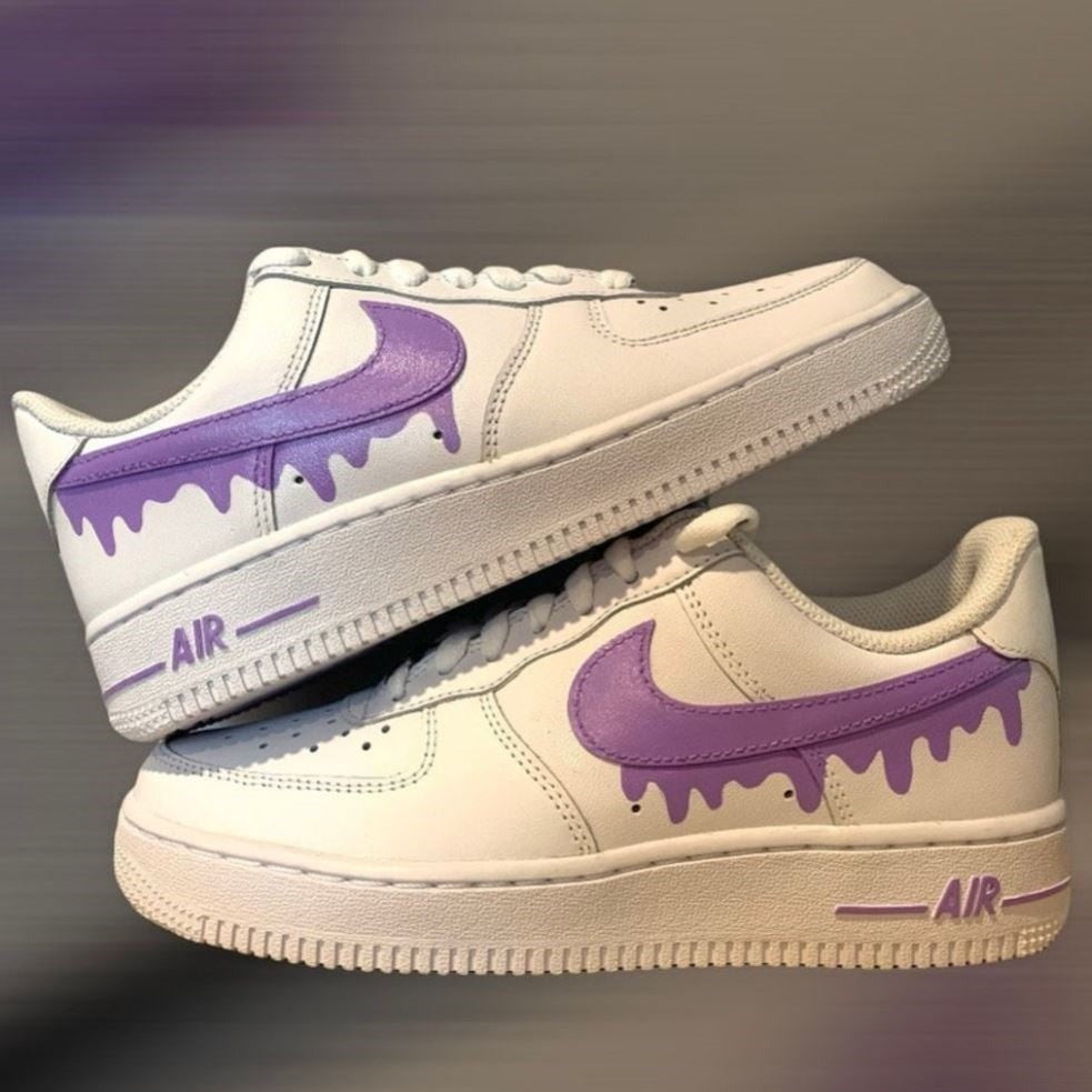 Purple Dripping Custom Sneakers Air Force 1