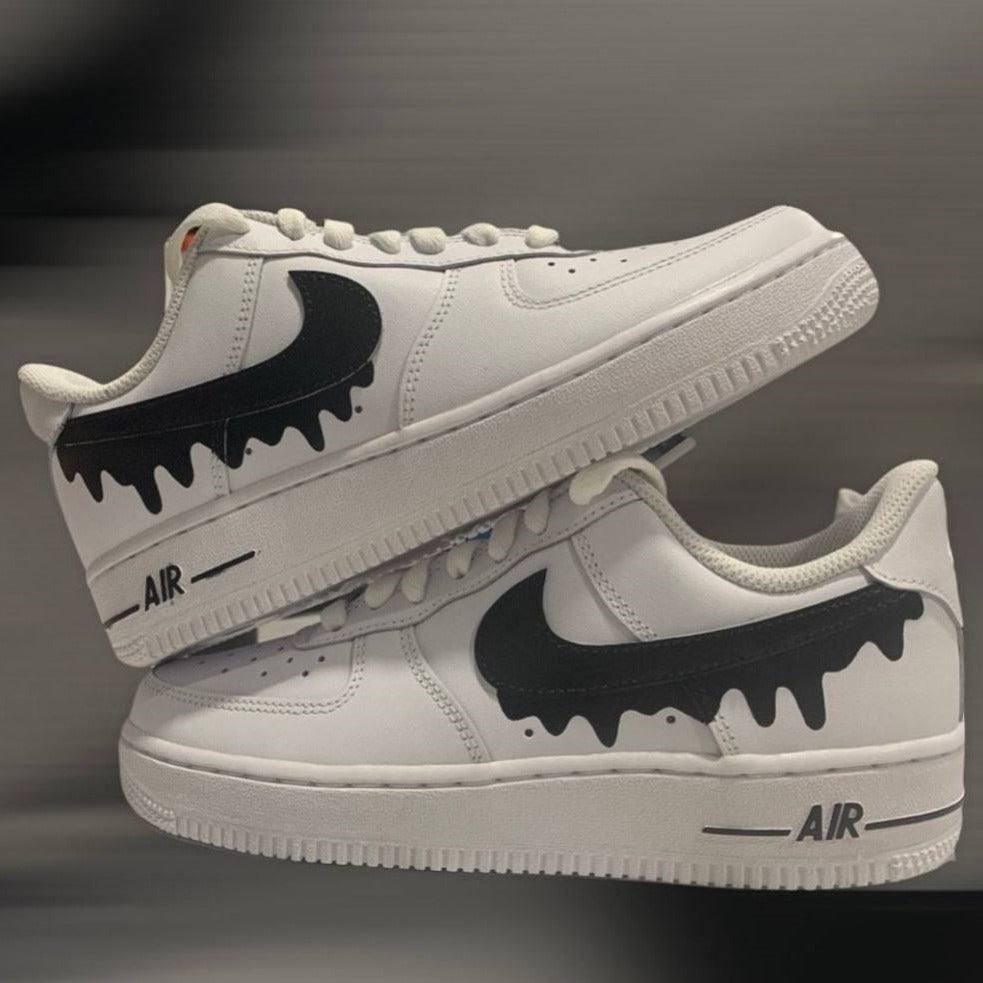 Black Dripping Custom Sneakers Air Force 1