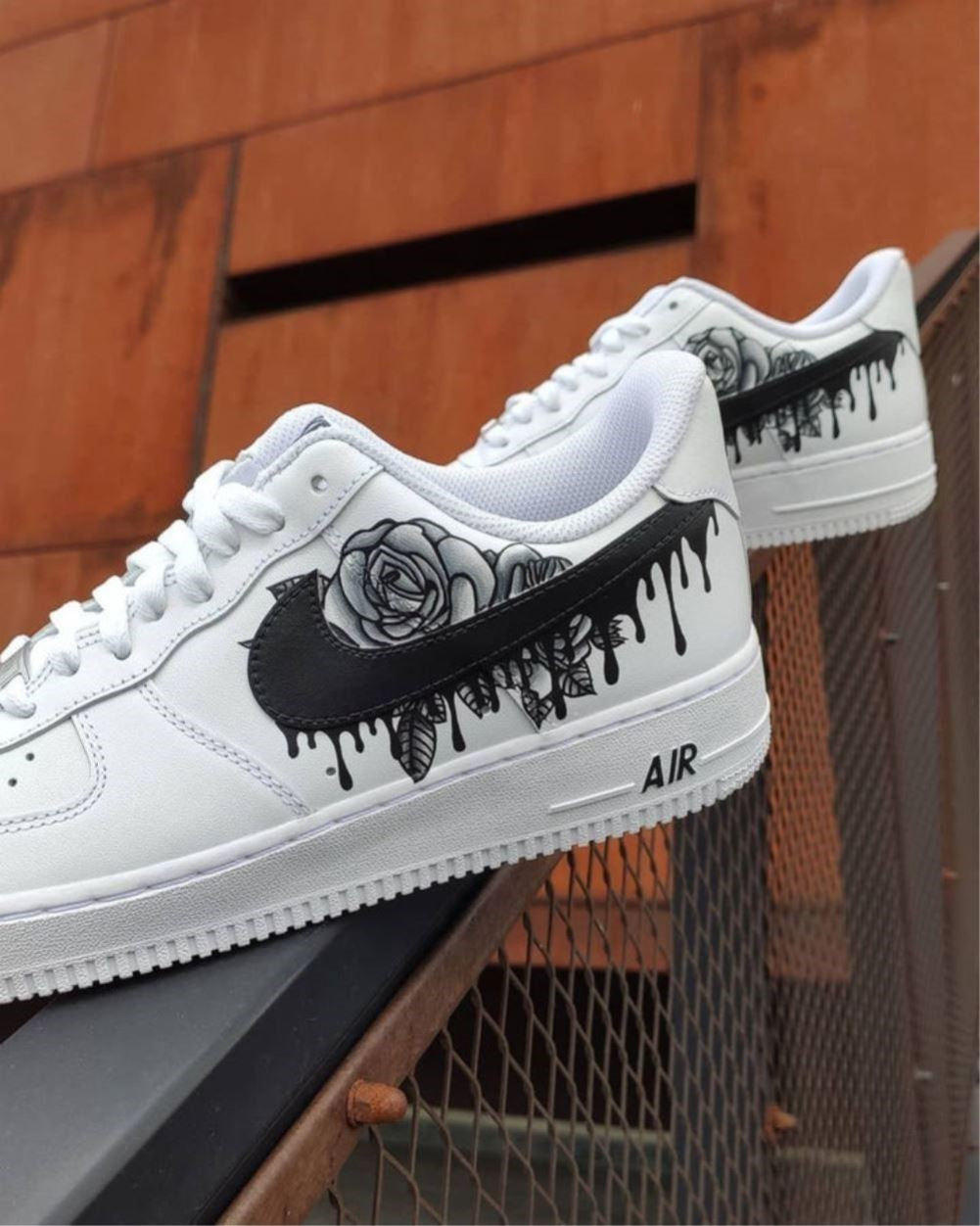 Black Rose Drip Custom Sneakers Air Force 1