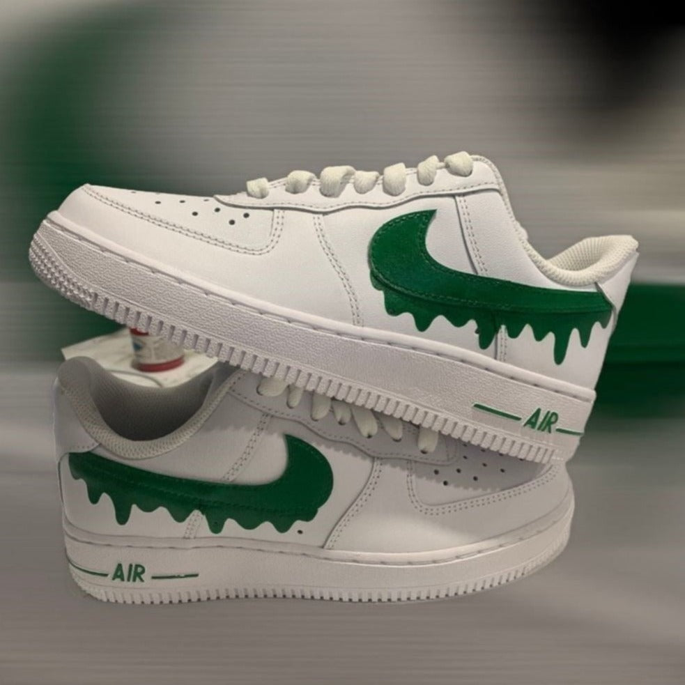 Green Dripping Custom Sneakers Air Force 1