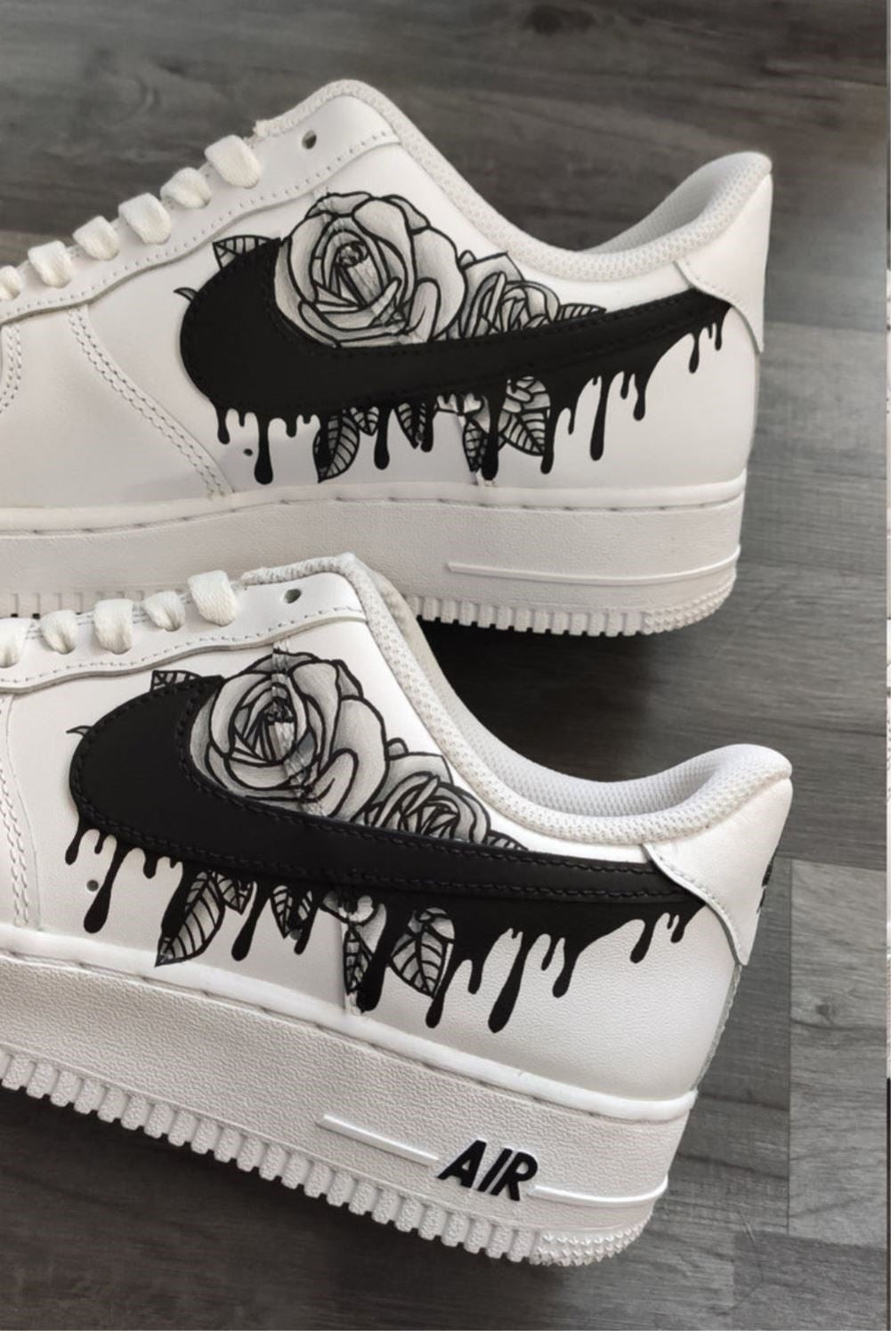 Black Rose Drip Custom Sneakers Air Force 1