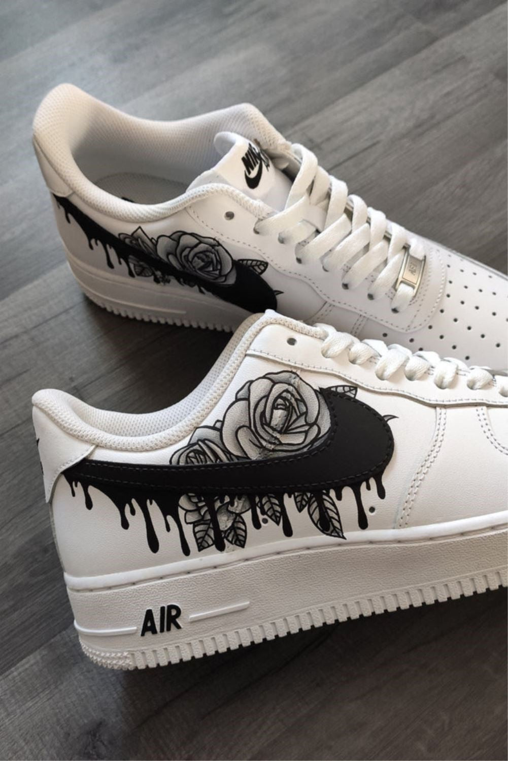 Black Rose Drip Custom Sneakers Air Force 1