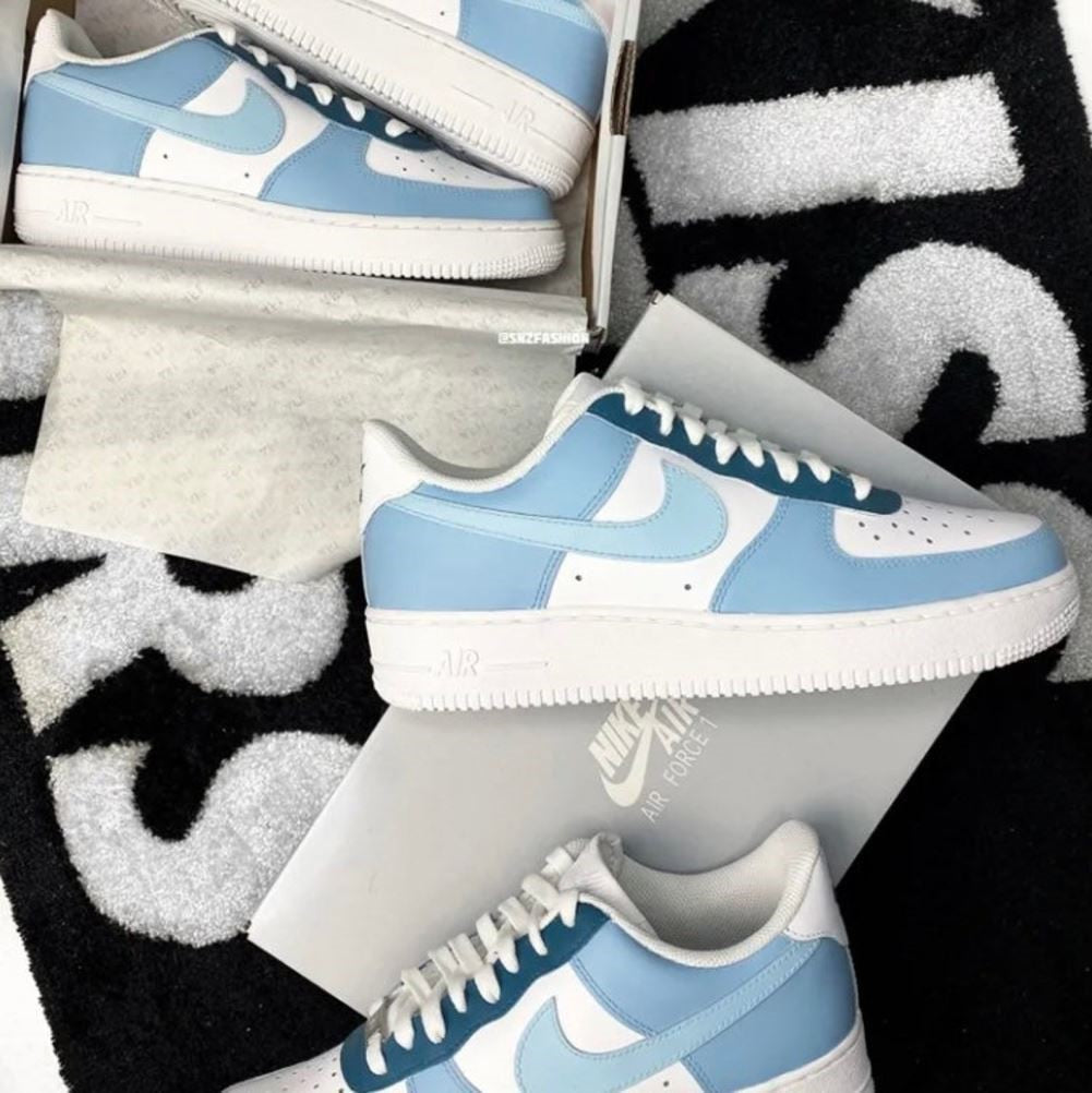 Blue Smooth Custom Sneakers Air Force 1