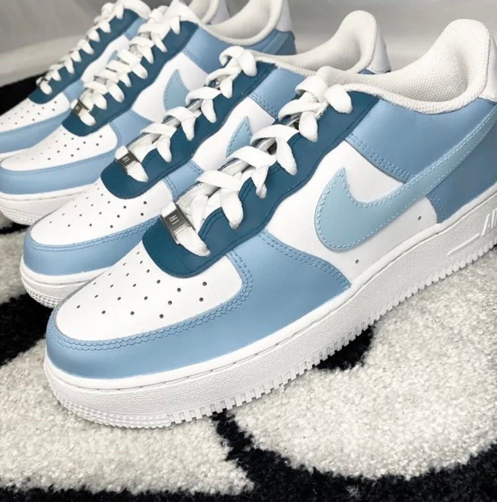 Blue Smooth Custom Sneakers Air Force 1