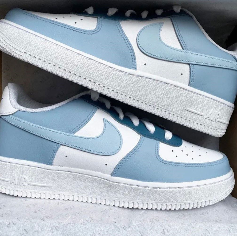 Blue Smooth Custom Sneakers Air Force 1