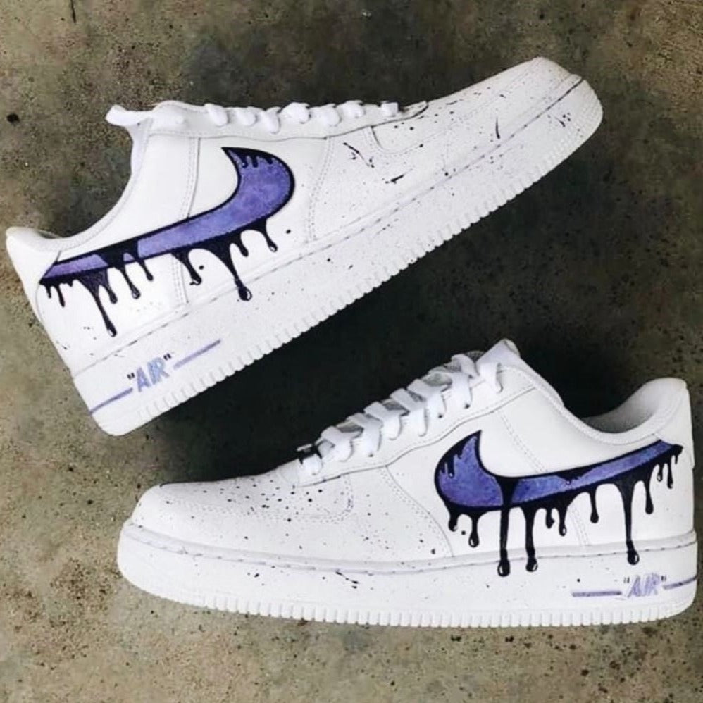 Purple Dripping Splatter Custom Sneakers Air Force 1