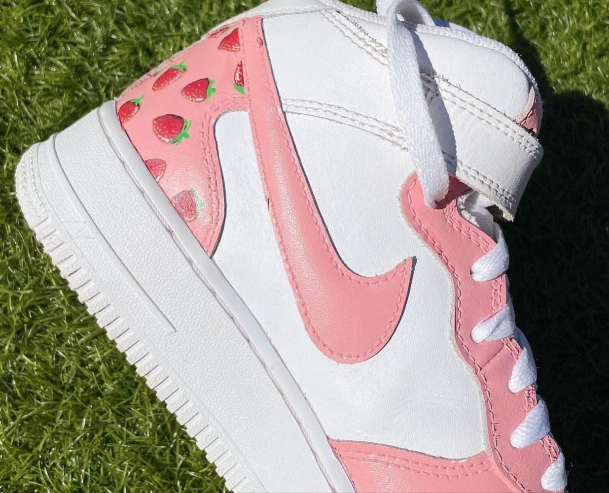 Pink Strawberry Custom Sneakers Air Force 1 Mid