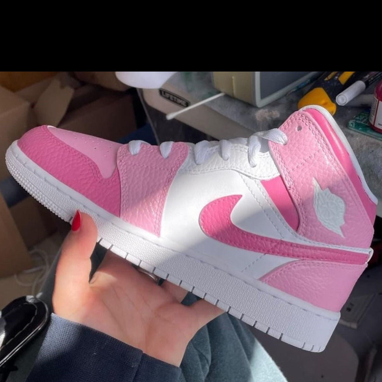 Pearl Pink Custom Sneakers Air Jordan 1