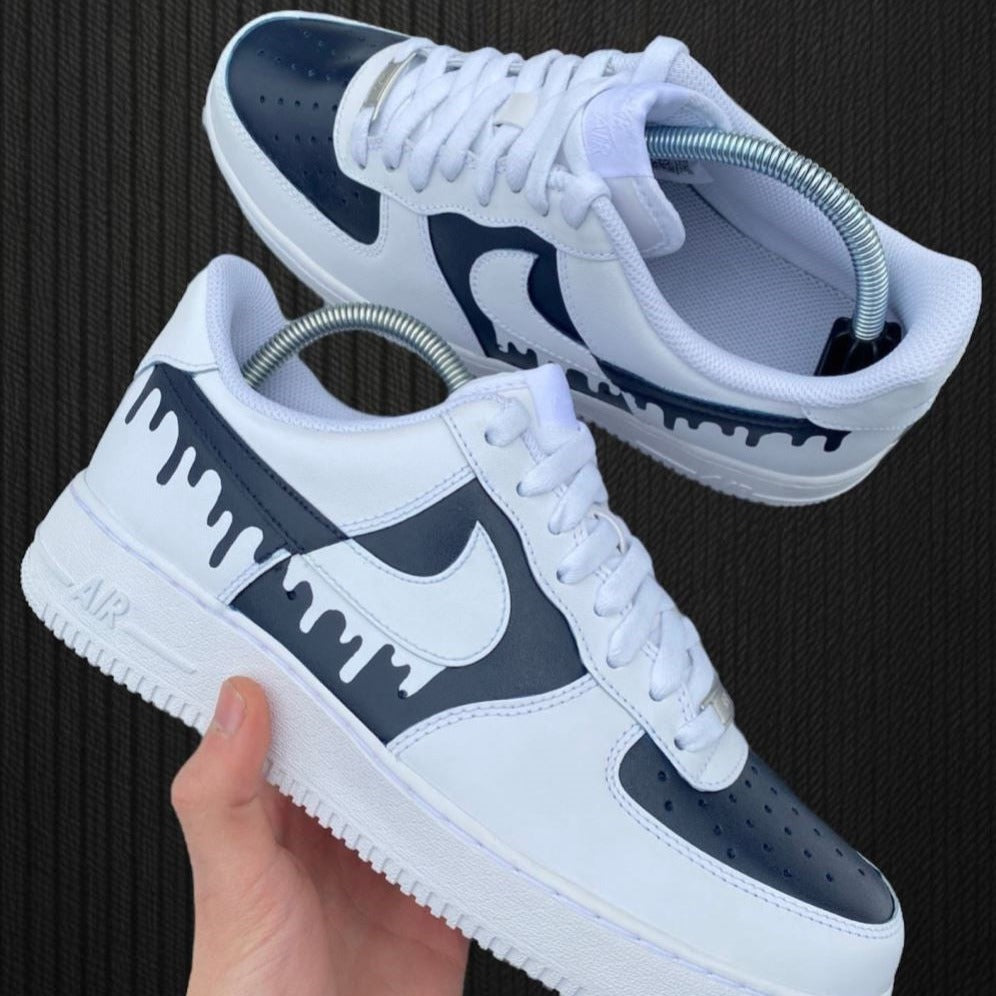 Black White Dripping Custom Sneakers Air Force 1