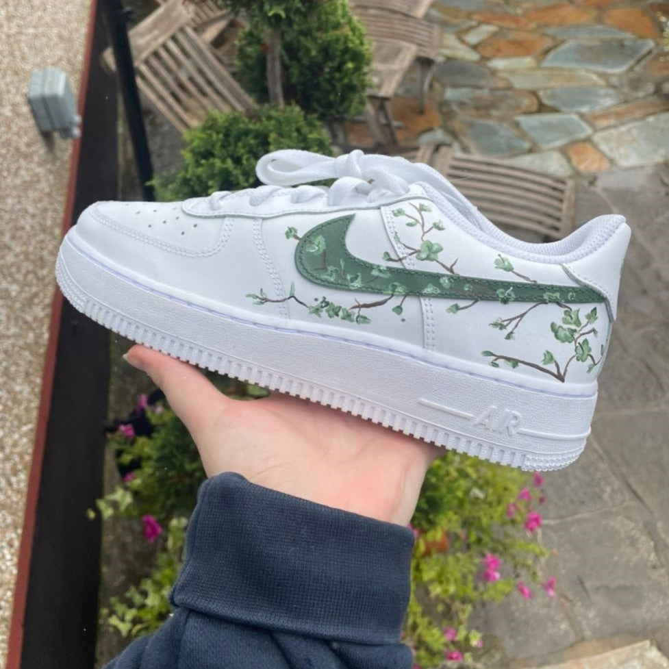 Green Blossom Custom Sneakers Air Force 1