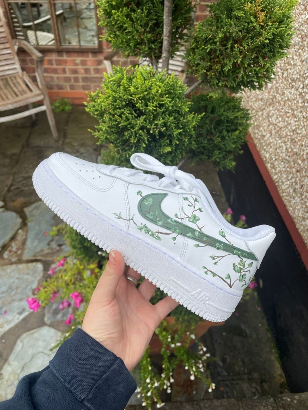 Green Blossom Custom Sneakers Air Force 1