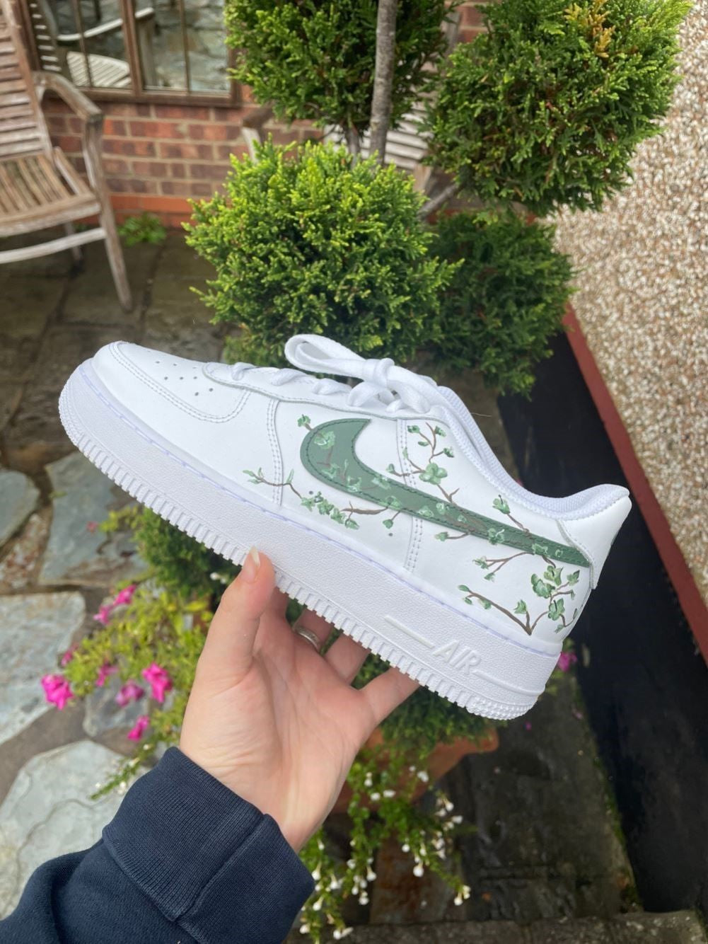 Green Blossom Custom Sneakers Air Force 1