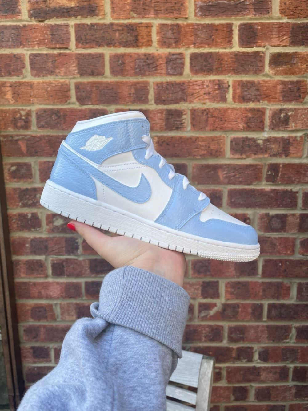 Blue Smooth Custom Sneakers Air Jordan 1