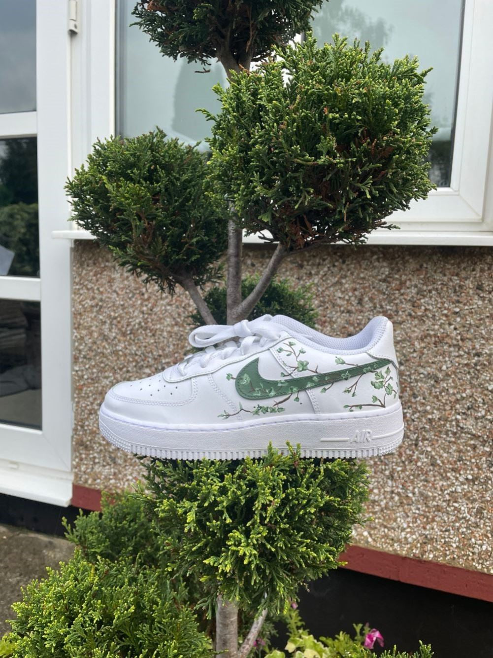 Green Blossom Custom Sneakers Air Force 1