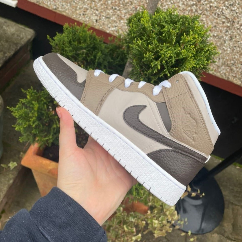 Mocha Brown Custom Sneakers Air Jordan 1