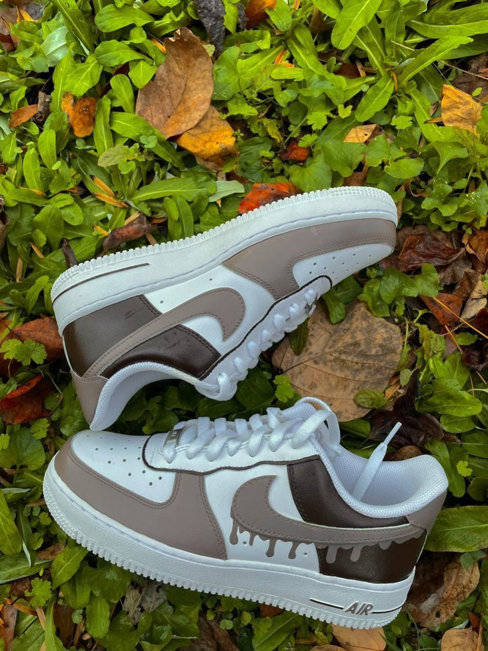 Mocha Brwon Dripping Custom Sneakers Air Force 1