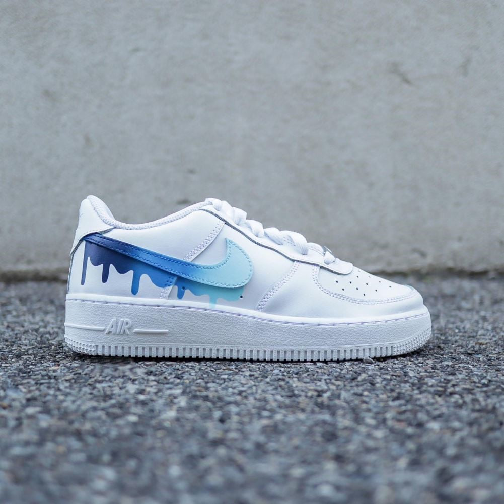 Blue Dripping Custom Sneakers Air Force 1