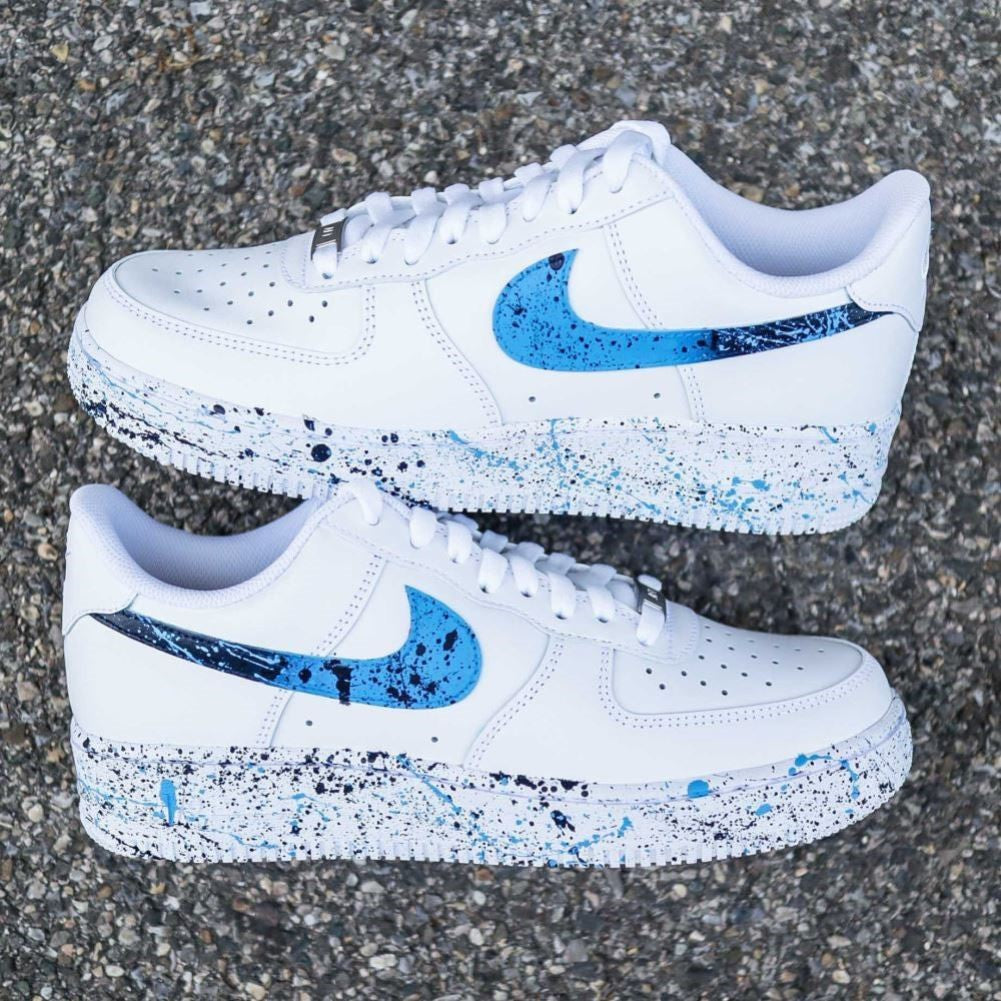 Blue Black Splatter Custom Sneakers Air Force 1