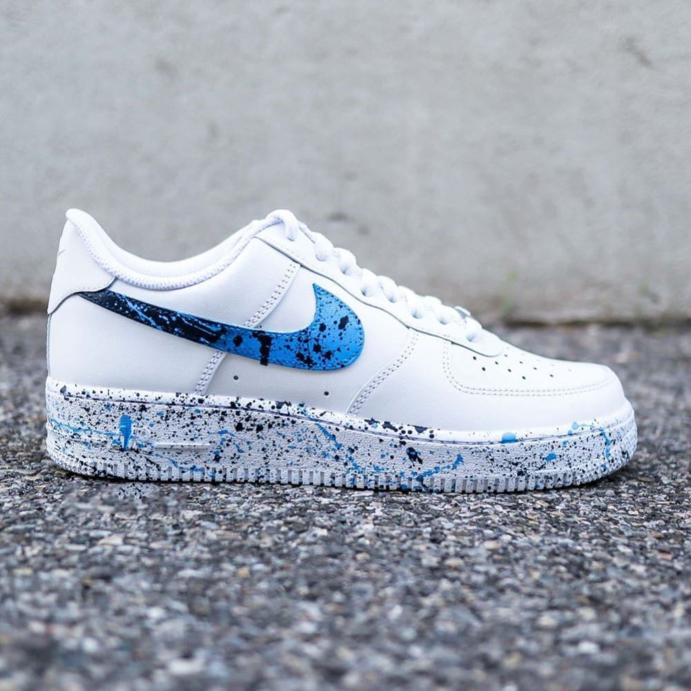 Blue Black Splatter Custom Sneakers Air Force 1