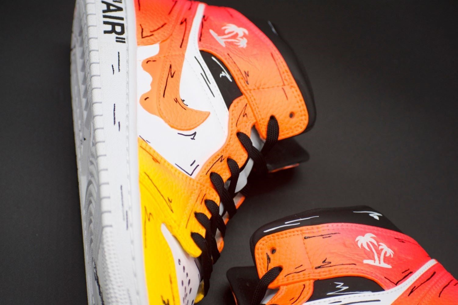 Cartoon Sunset Custom Sneakers Air Jordan 1