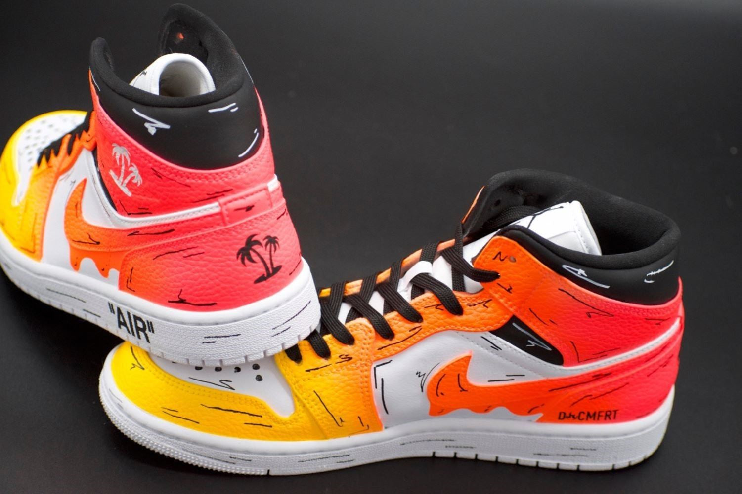 Cartoon Sunset Custom Sneakers Air Jordan 1