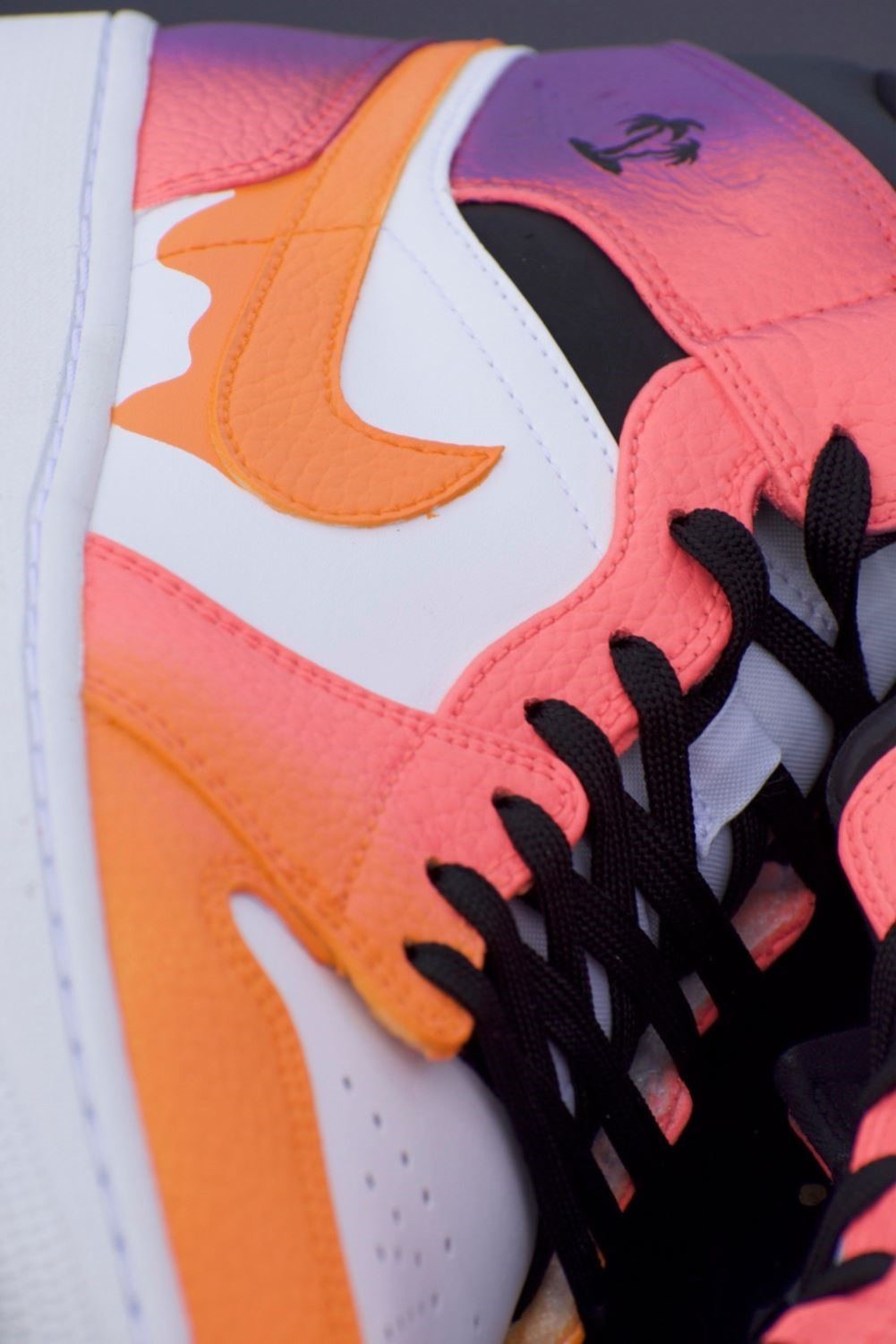 Orange Dripping Custom Sneakers Air Jordan 1