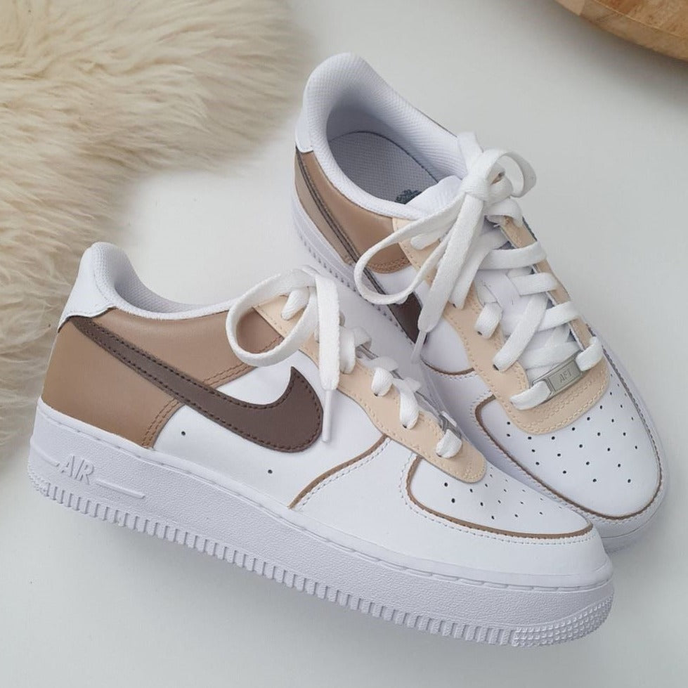 Mocha Beige Custom Sneakers Air Force 1