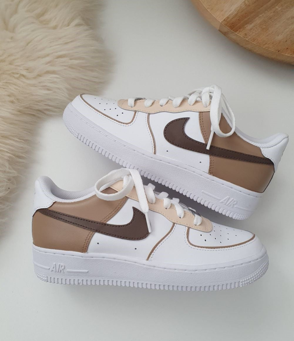 Mocha Beige Custom Sneakers Air Force 1