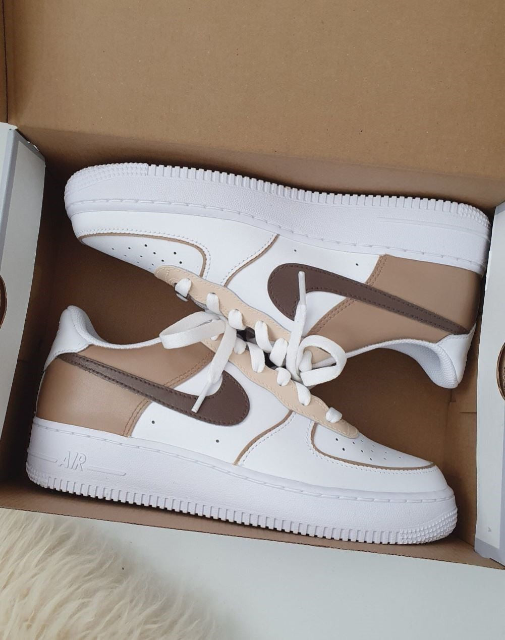 Mocha Beige Custom Sneakers Air Force 1