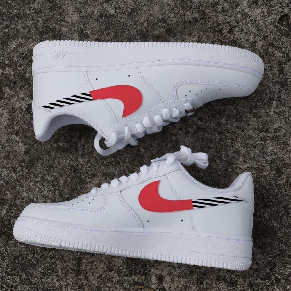 Red Stripe Custom Sneakers Air Force 1