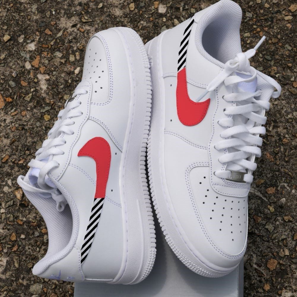 Red Stripe Custom Sneakers Air Force 1