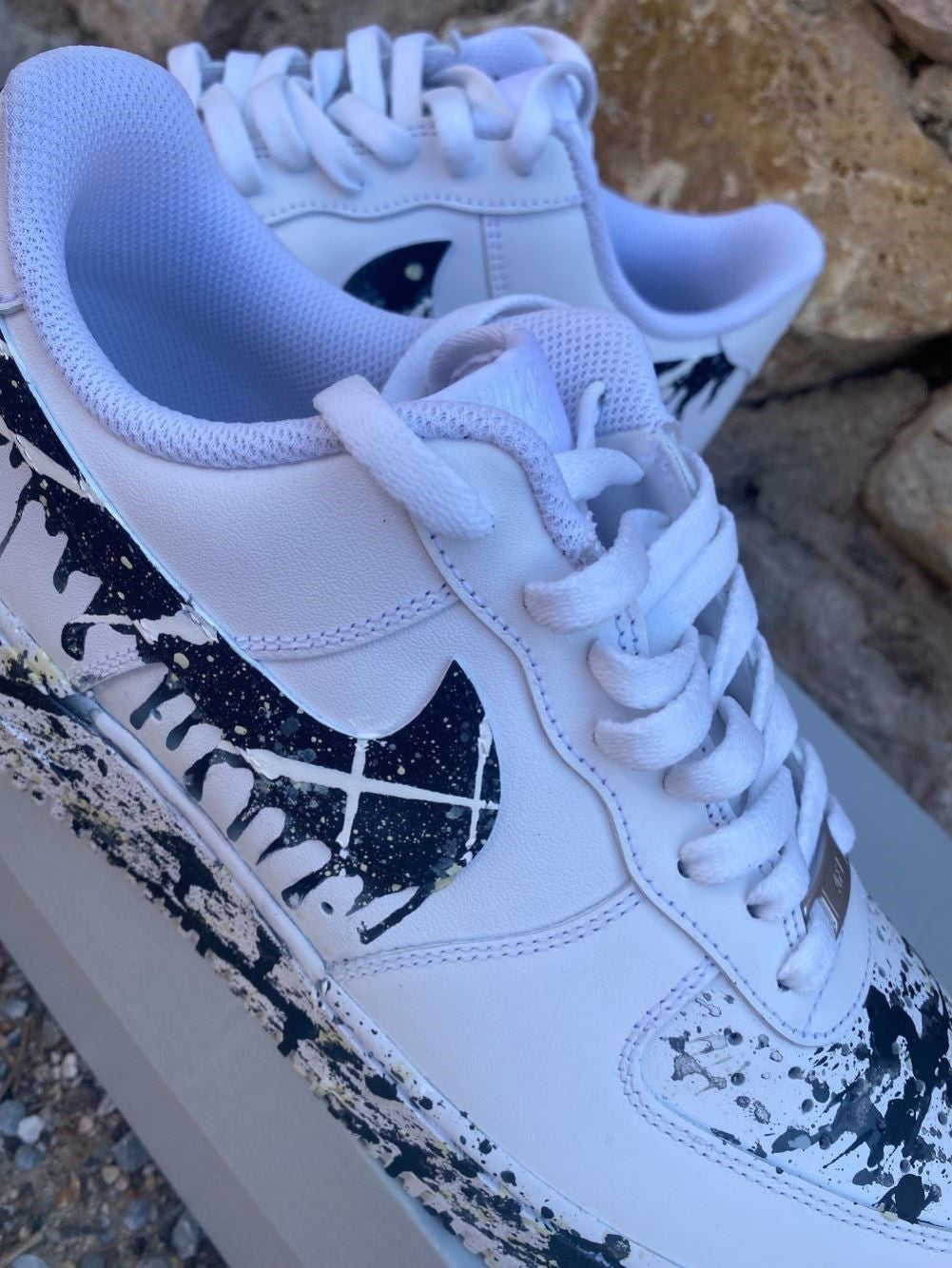 Black Splatter Drip Custom Sneakers Air Force 1