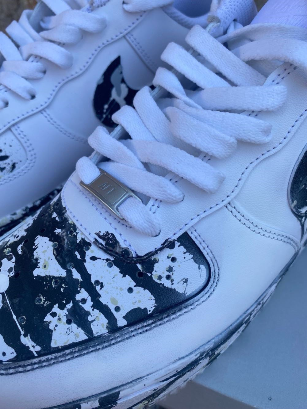 Black Splatter Drip Custom Sneakers Air Force 1