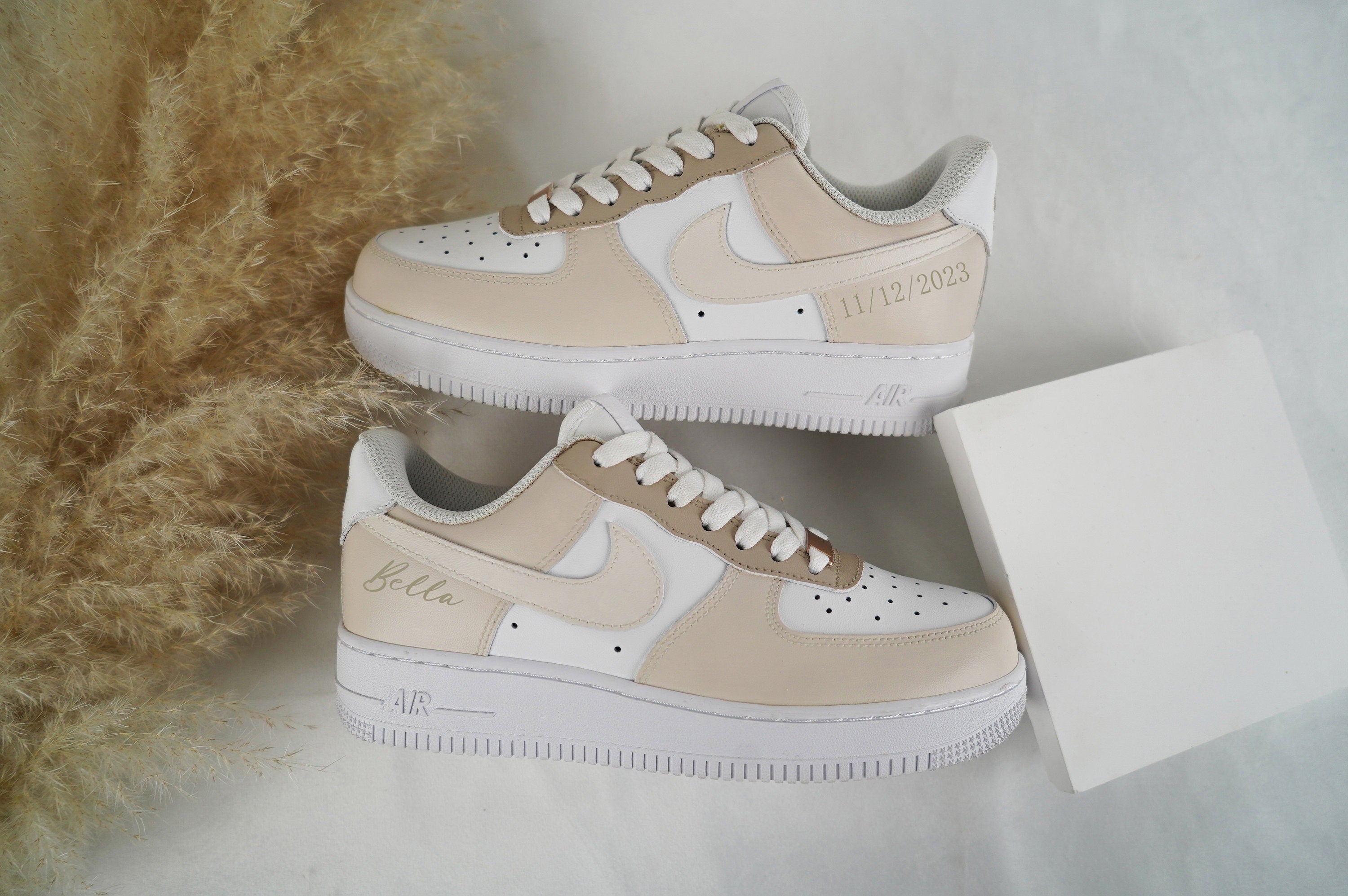 Brown Beige Custom Sneakers Air Force 1