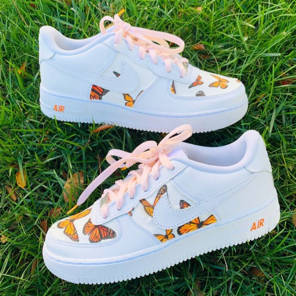 Orange Butterflies Custom Sneakers Air Force 1