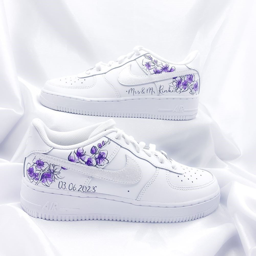 Purple Flowers Custom Sneakers Air Force 1