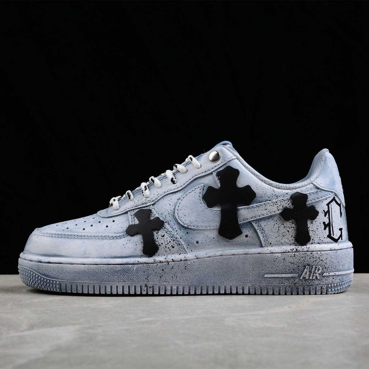 BLUE/PINK CHROME HEARTS Custom Sneakers Air Force 1