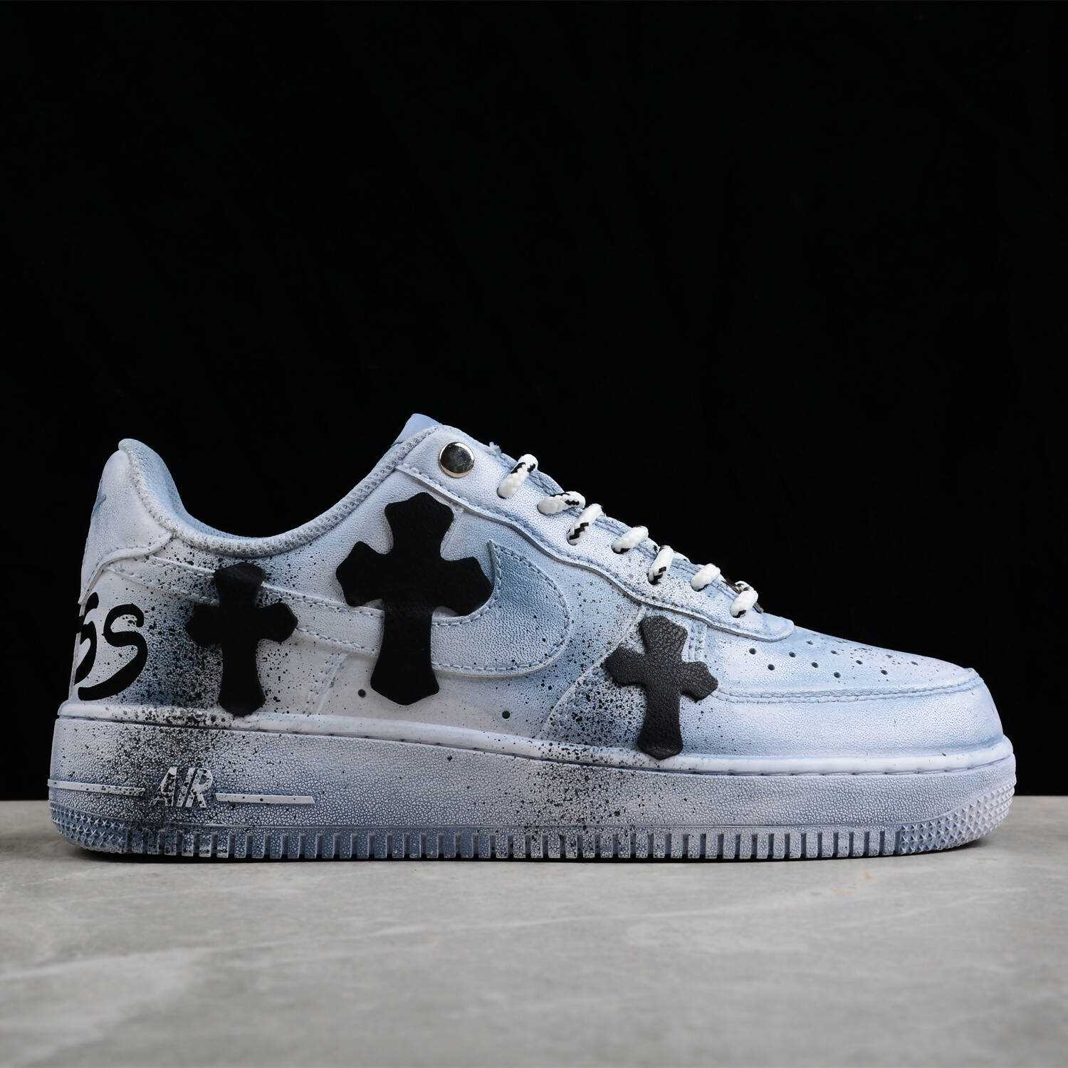 BLUE/PINK CHROME HEARTS Custom Sneakers Air Force 1